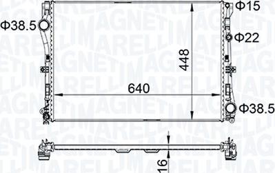 Magneti Marelli 350213205400 - Radiatore, Raffreddamento motore autozon.pro