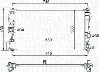 Magneti Marelli 350213206500 - Radiatore, Raffreddamento motore autozon.pro