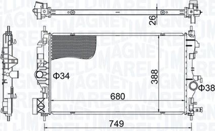 Magneti Marelli 350213206300 - Radiatore, Raffreddamento motore autozon.pro