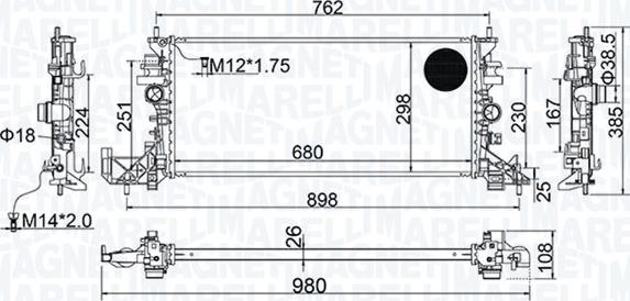 Magneti Marelli 350213206700 - Radiatore, Raffreddamento motore autozon.pro