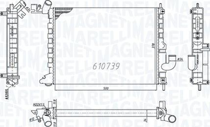 Magneti Marelli 350213200200 - Radiatore, Raffreddamento motore autozon.pro