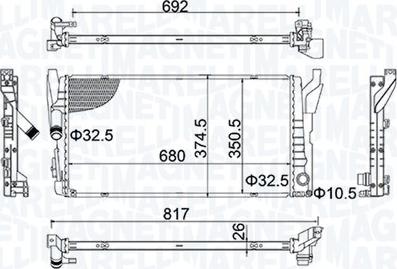 Magneti Marelli 350213202800 - Radiatore, Raffreddamento motore autozon.pro