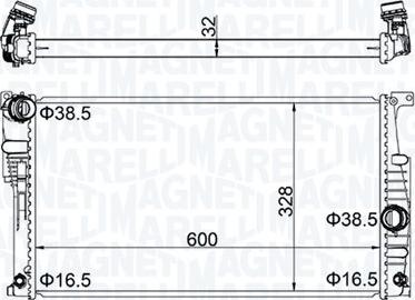 Magneti Marelli 350213202300 - Radiatore, Raffreddamento motore autozon.pro