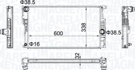 Magneti Marelli 350213202200 - Radiatore, Raffreddamento motore autozon.pro