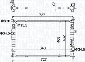 Magneti Marelli 350213207200 - Radiatore, Raffreddamento motore autozon.pro