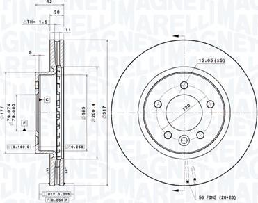 Magneti Marelli 360406054701 - Discofreno autozon.pro