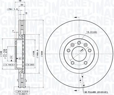 Magneti Marelli 360406069501 - Discofreno autozon.pro