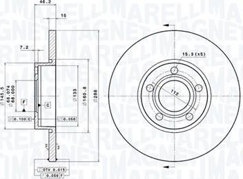 Magneti Marelli 360406001201 - Discofreno autozon.pro