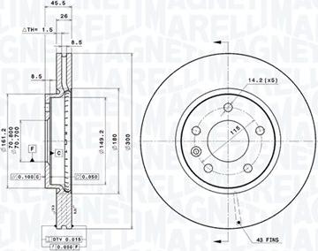 Magneti Marelli 360406108701 - Discofreno autozon.pro