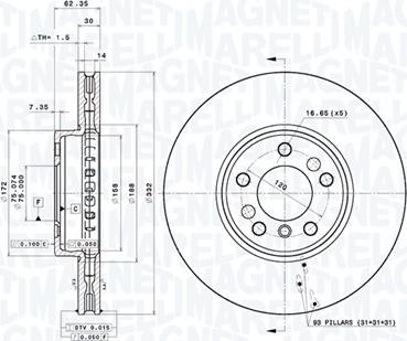 Magneti Marelli 360406184601 - Discofreno autozon.pro