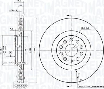 Magneti Marelli 360406182301 - Discofreno autozon.pro