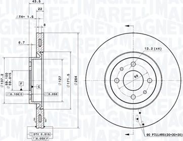 Magneti Marelli 360406211201 - Discofreno autozon.pro