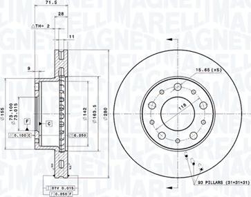 Magneti Marelli 360407100100 - Discofreno autozon.pro