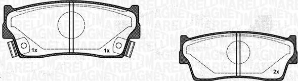 Magneti Marelli 363916060799 - Kit pastiglie freno, Freno a disco autozon.pro