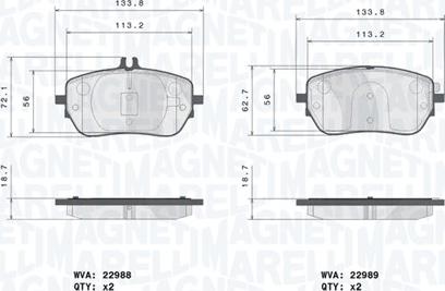 Magneti Marelli 363700450146 - Kit pastiglie freno, Freno a disco autozon.pro