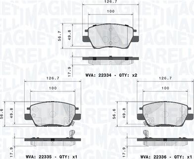 Magneti Marelli 363700410073 - Kit pastiglie freno, Freno a disco autozon.pro