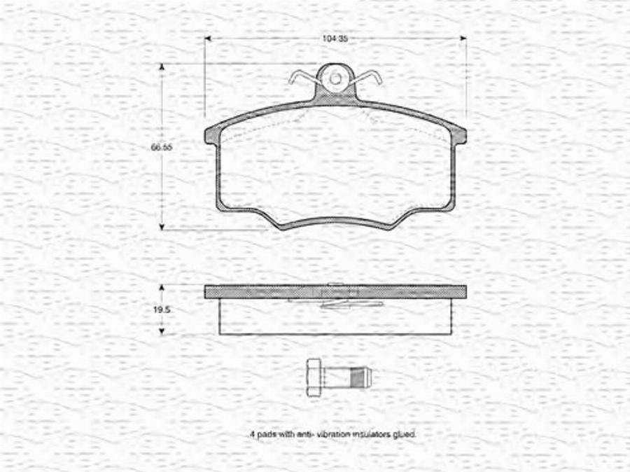 Magneti Marelli 363702160947 - Kit pastiglie freno, Freno a disco autozon.pro