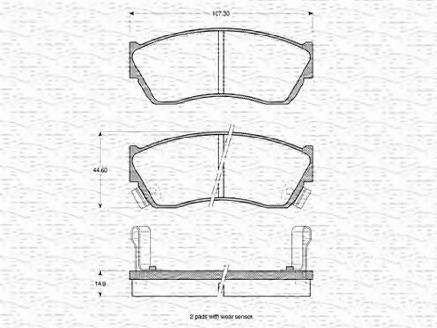 Magneti Marelli 363702160964 - Kit pastiglie freno, Freno a disco autozon.pro