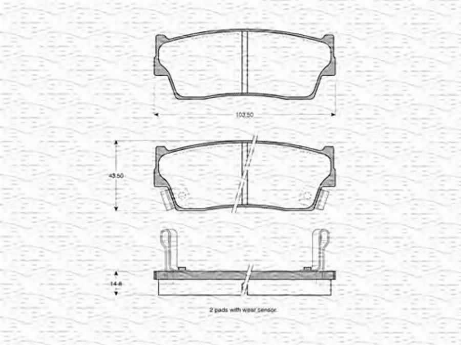 Magneti Marelli 363702160966 - Kit pastiglie freno, Freno a disco autozon.pro