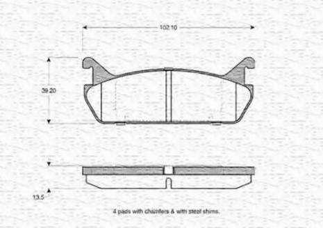 Magneti Marelli 363702160968 - Kit pastiglie freno, Freno a disco autozon.pro