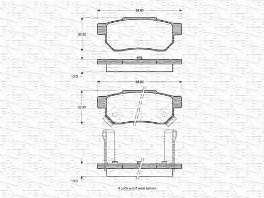 Magneti Marelli 363702160913 - Kit pastiglie freno, Freno a disco autozon.pro