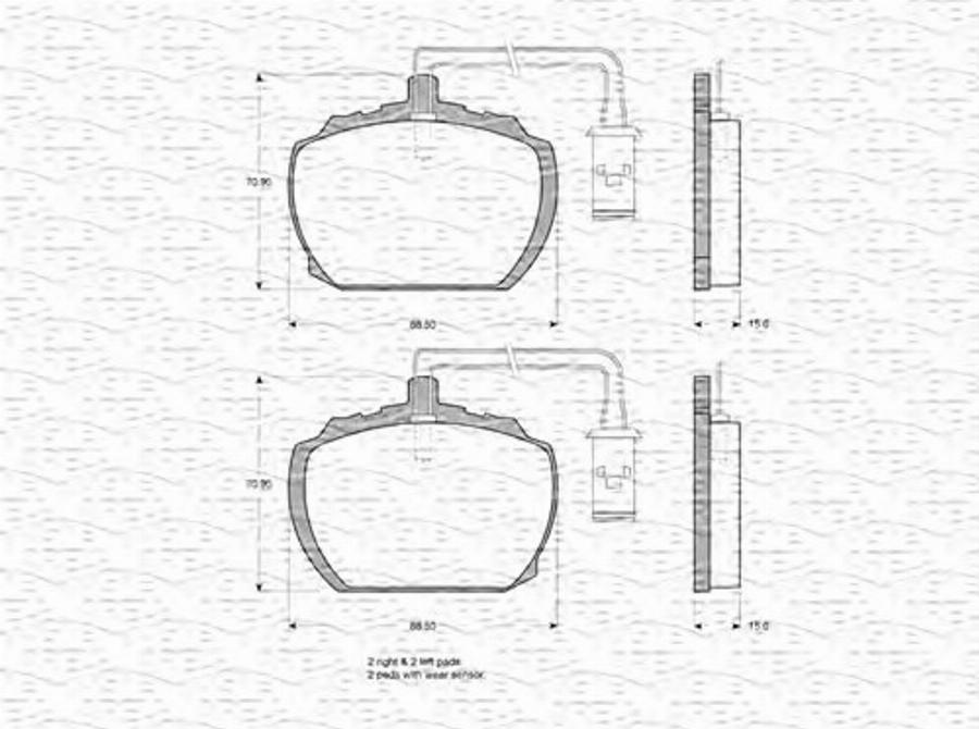 Magneti Marelli 363702160917 - Kit pastiglie freno, Freno a disco autozon.pro