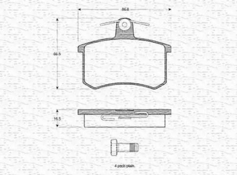 Magneti Marelli 363702160925 - Kit pastiglie freno, Freno a disco autozon.pro