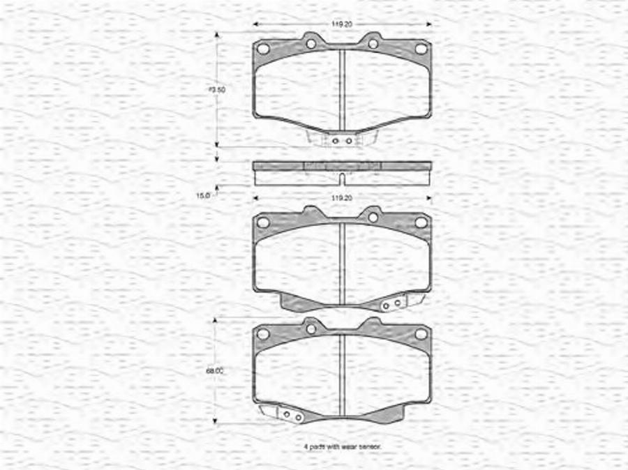 Magneti Marelli 363702160922 - Kit pastiglie freno, Freno a disco autozon.pro