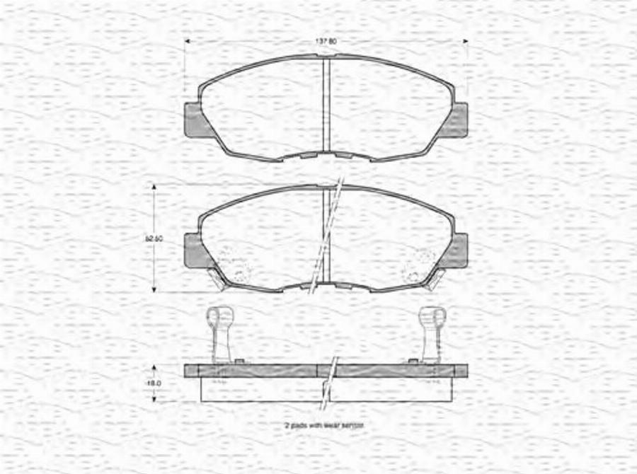 Magneti Marelli 363702160973 - Kit pastiglie freno, Freno a disco autozon.pro