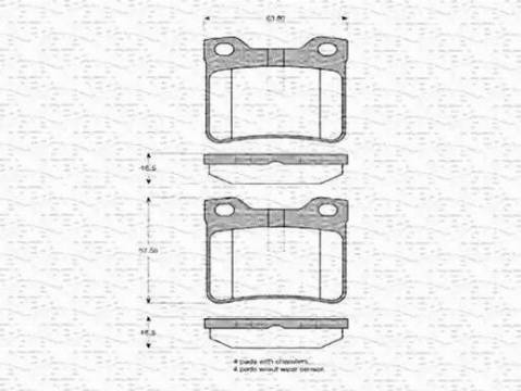 Magneti Marelli 363702160405 - Kit pastiglie freno, Freno a disco autozon.pro