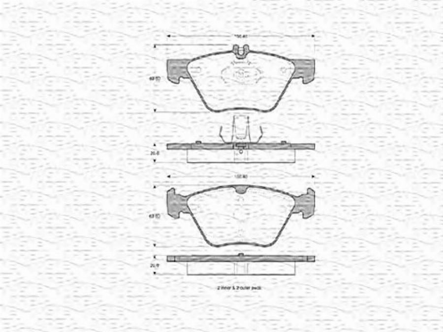 Magneti Marelli 363702160401 - Kit pastiglie freno, Freno a disco autozon.pro