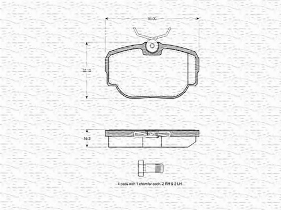 Magneti Marelli 363702160590 - Kit pastiglie freno, Freno a disco autozon.pro