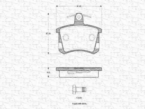 Magneti Marelli 363702160598 - Kit pastiglie freno, Freno a disco autozon.pro