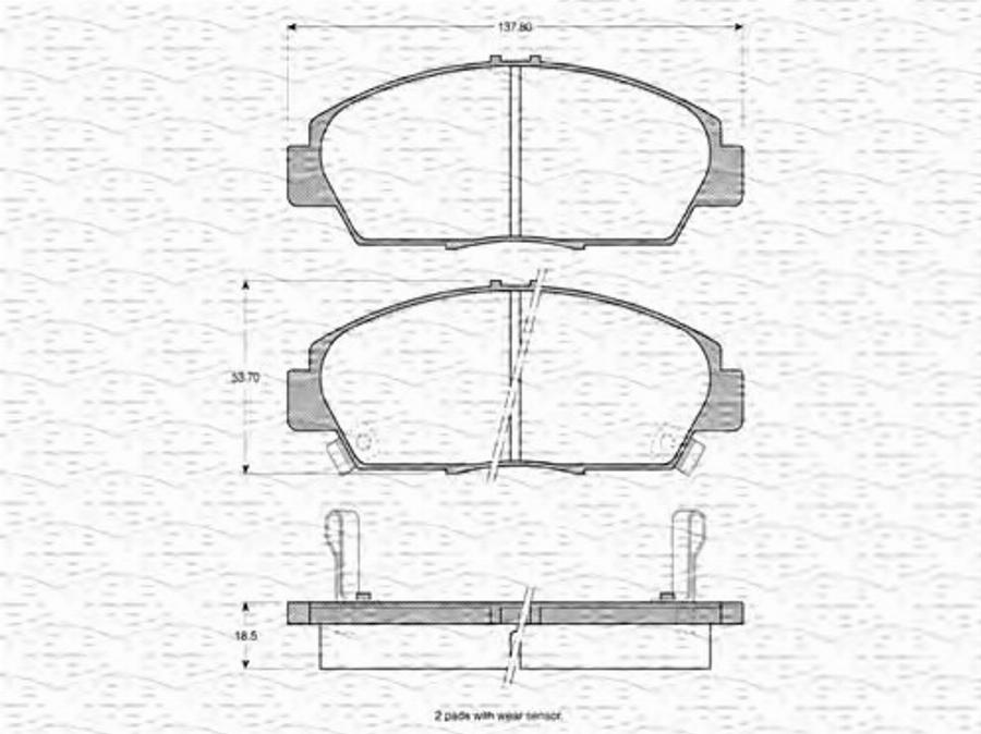 Magneti Marelli 363702160541 - Kit pastiglie freno, Freno a disco autozon.pro