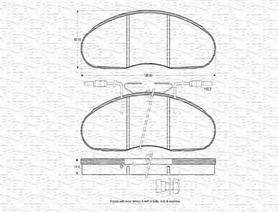 Magneti Marelli 363702160550 - Kit pastiglie freno, Freno a disco autozon.pro