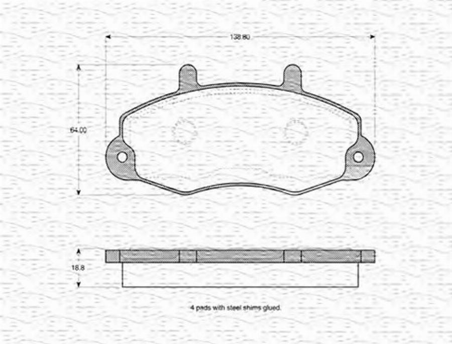 Magneti Marelli 363702160553 - Kit pastiglie freno, Freno a disco autozon.pro