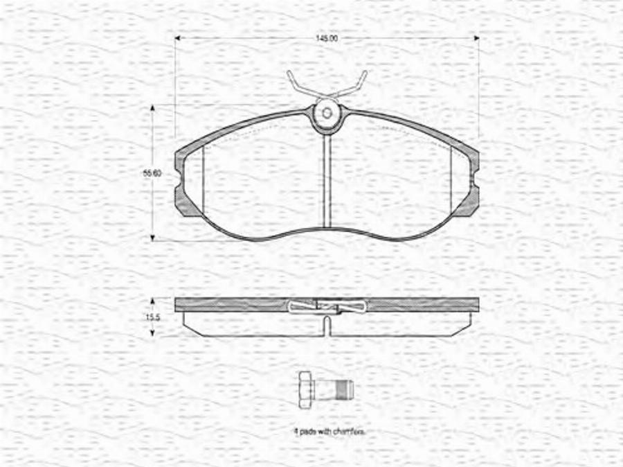 Magneti Marelli 363702160561 - Kit pastiglie freno, Freno a disco autozon.pro