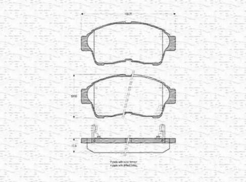 Magneti Marelli 363702160584 - Kit pastiglie freno, Freno a disco autozon.pro