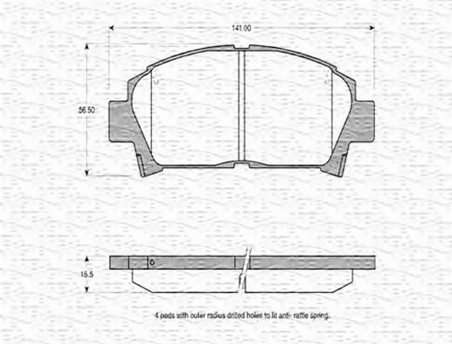 Magneti Marelli 363702160586 - Kit pastiglie freno, Freno a disco autozon.pro