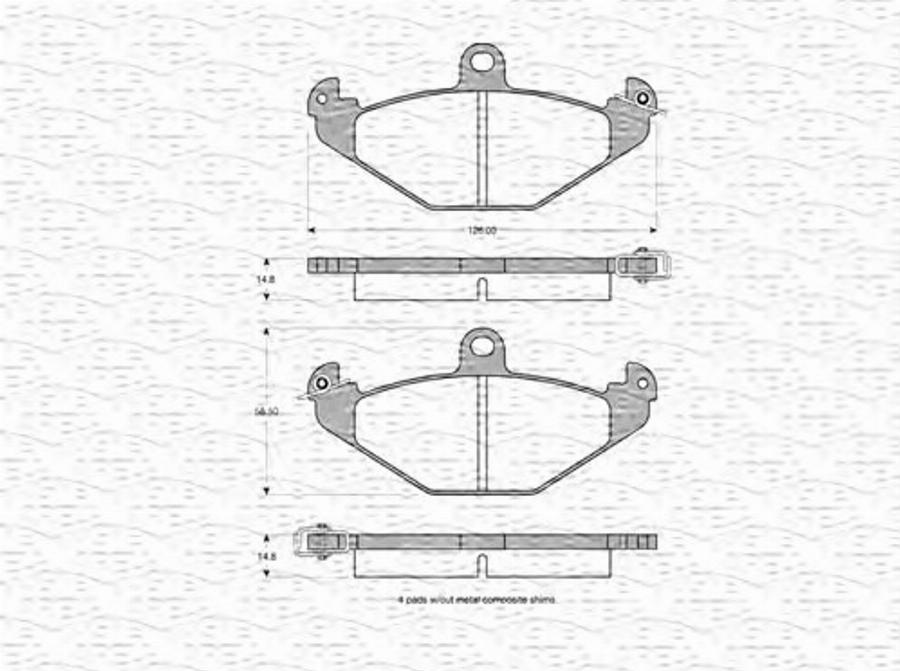 Magneti Marelli 363702160533 - Kit pastiglie freno, Freno a disco autozon.pro