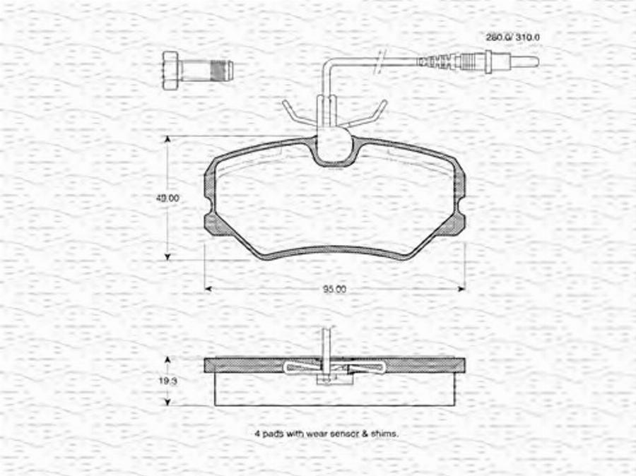 Magneti Marelli 363702160532 - Kit pastiglie freno, Freno a disco autozon.pro