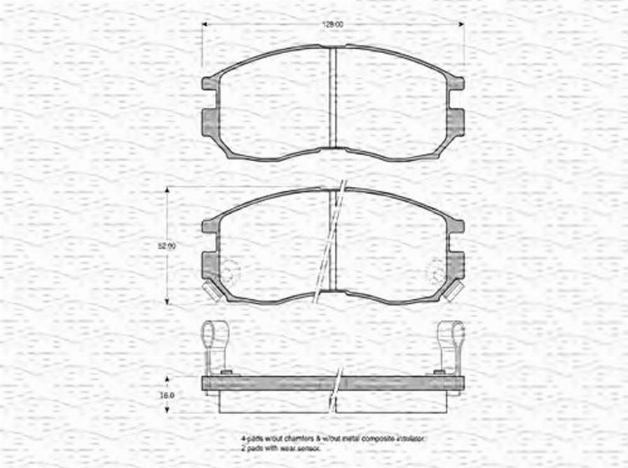 Magneti Marelli 363702160570 - Kit pastiglie freno, Freno a disco autozon.pro