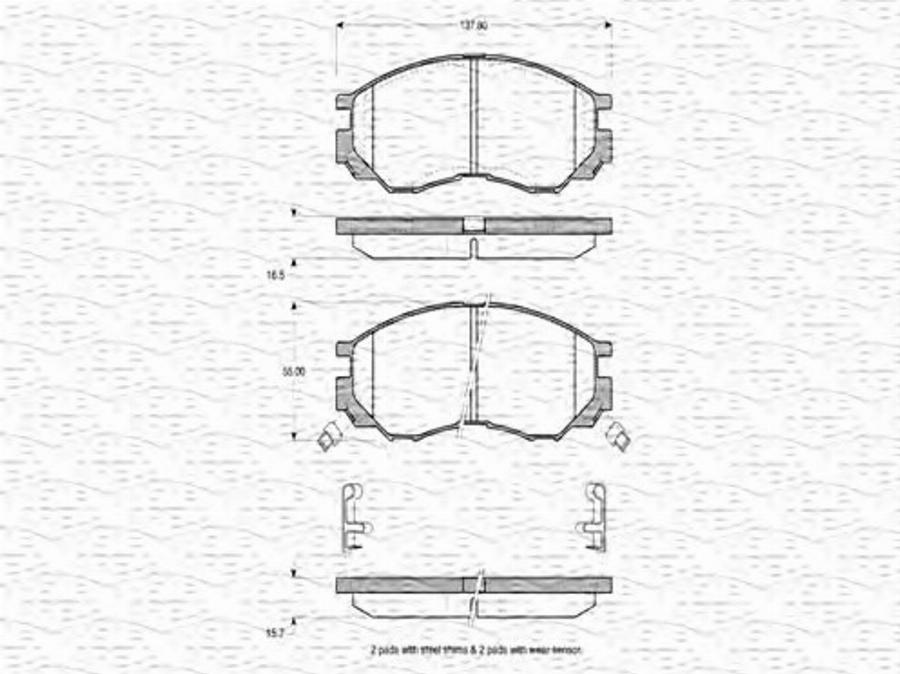 Magneti Marelli 363702160645 - Kit pastiglie freno, Freno a disco autozon.pro