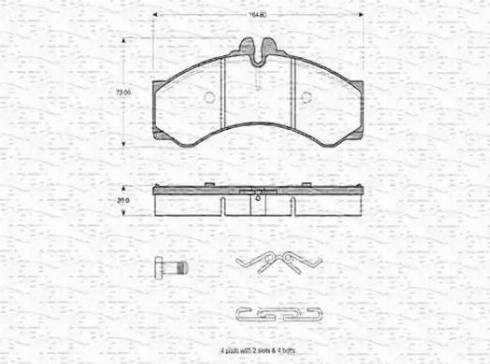 Magneti Marelli 363702160646 - Kit pastiglie freno, Freno a disco autozon.pro