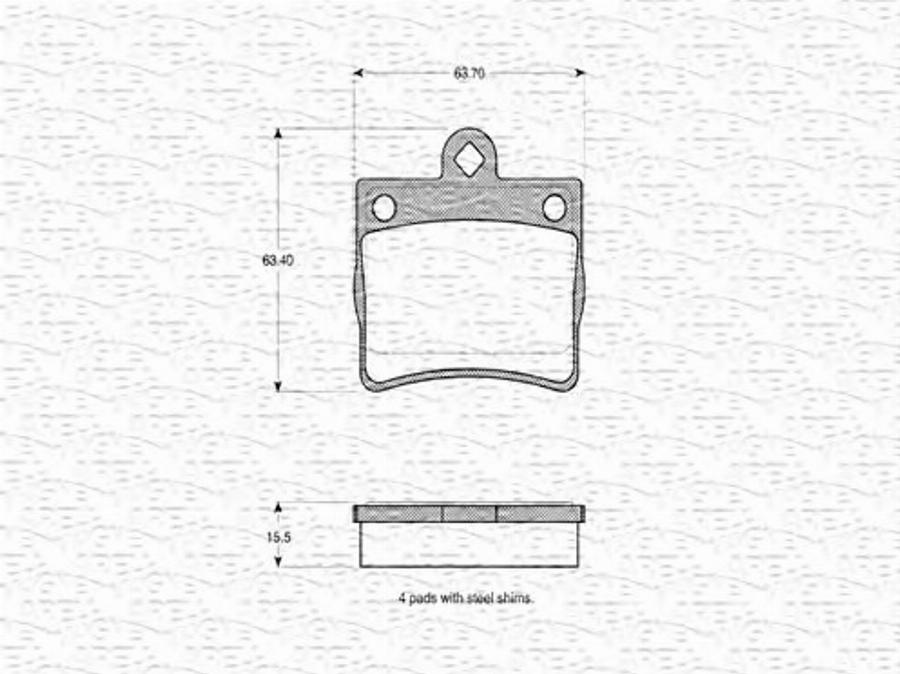 Magneti Marelli 363702160643 - Kit pastiglie freno, Freno a disco autozon.pro