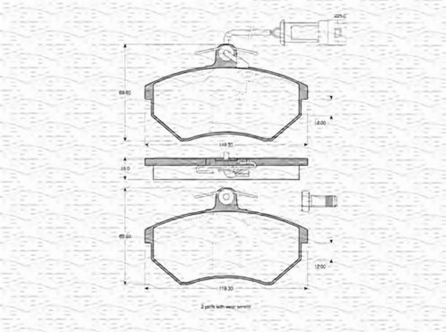 Magneti Marelli 363702160642 - Kit pastiglie freno, Freno a disco autozon.pro