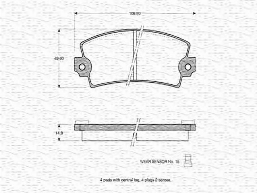 Magneti Marelli 363702160662 - Kit pastiglie freno, Freno a disco autozon.pro