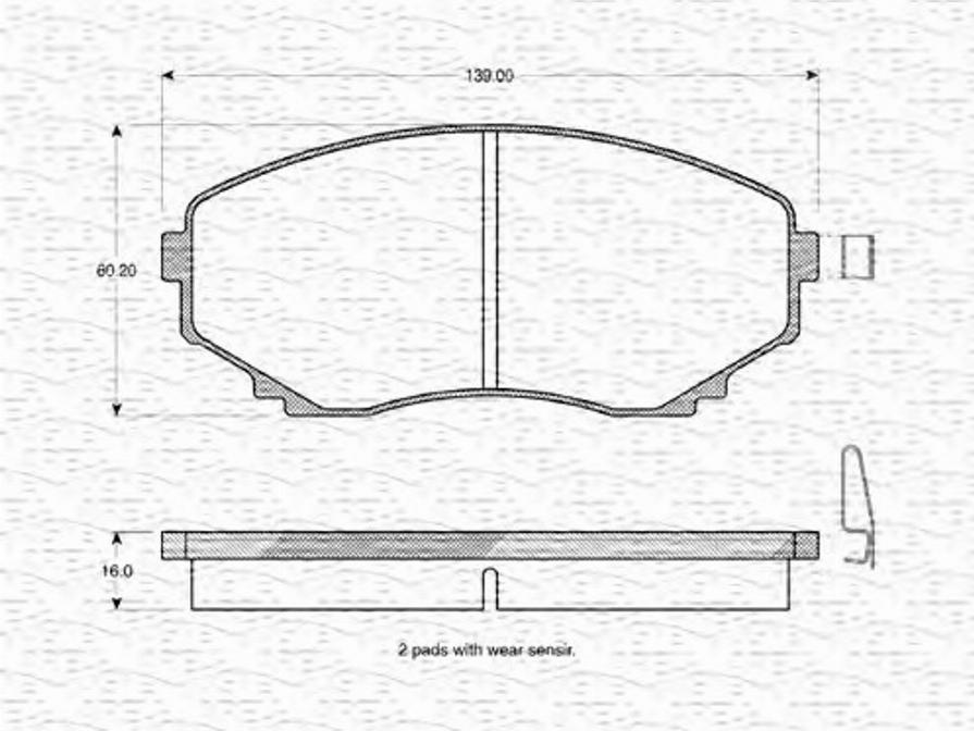 Magneti Marelli 363702160608 - Kit pastiglie freno, Freno a disco autozon.pro