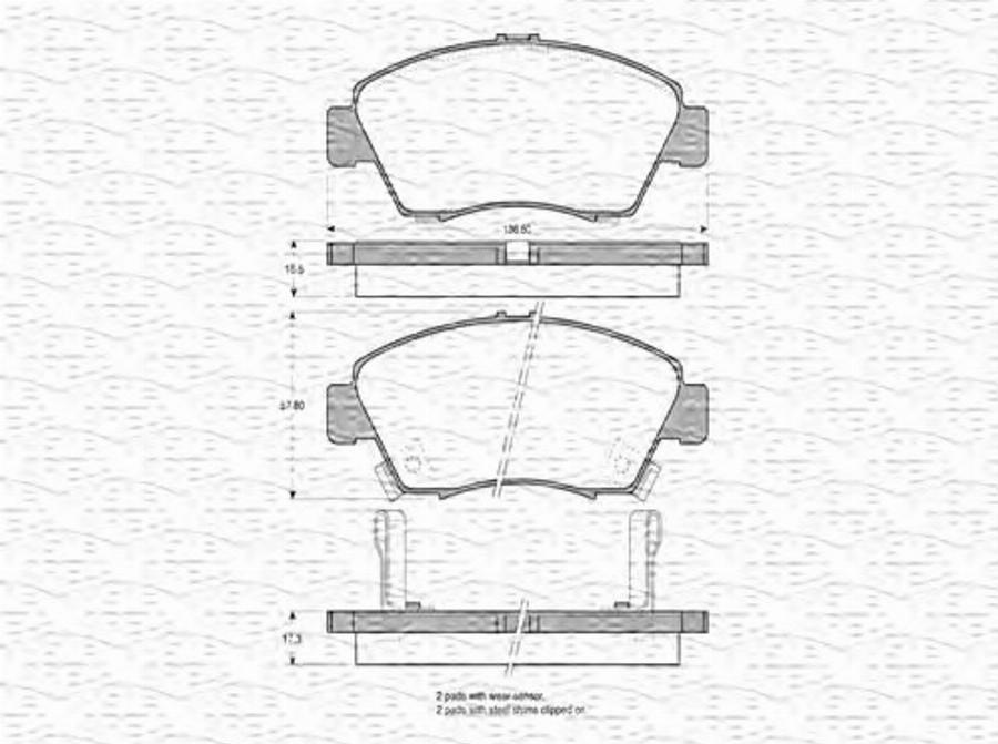 Magneti Marelli 363702160614 - Kit pastiglie freno, Freno a disco autozon.pro