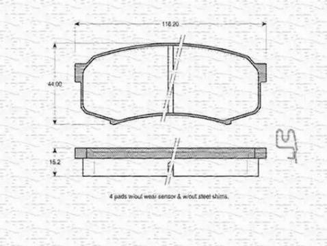 Magneti Marelli 363702160613 - Kit pastiglie freno, Freno a disco autozon.pro